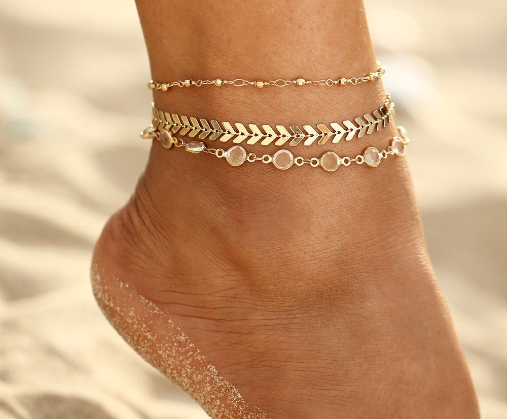 Multi Layered Handmade Anklet for Free Spirited Women